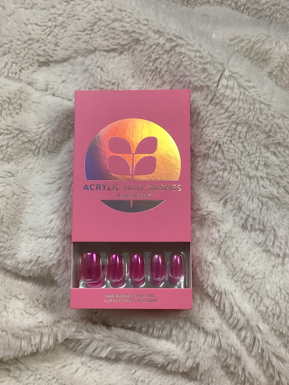 Acrylic Press-On Nail Dashes - Hot Pink